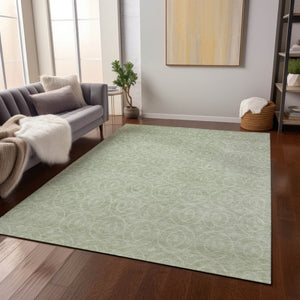 HomeRoots 5' Mint Green Geometric Area Rug – Stylish, Durable & Washable for Indoor and Outdoor Spaces 10' X 14' 607493
