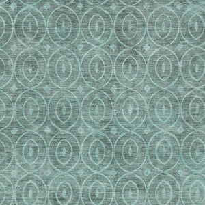 HomeRoots 5' Teal Blue Geometric Area Rug - Durable, Washable, Stylish for Indoor and Outdoor Spaces, Easy Care 5' X 8' 607507