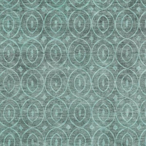 HomeRoots 5' Teal Blue Geometric Area Rug - Durable, Washable, Stylish for Indoor and Outdoor Spaces, Easy Care 8' X 10' 607509