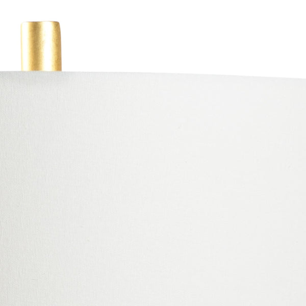 Wildwood Skylar Sculptural Sky Blue Ceramic Lamp With Antique Gold Leaf Mounting — Elegant Ambient Lighting, 30" 60752