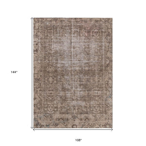 HomeRoots 5' Brown Oriental Area Rug - Elegant, Washable Design for Indoor & Outdoor Living Spaces 9' X 12' 607528