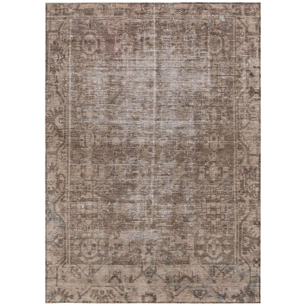HomeRoots 5' Brown Oriental Area Rug - Elegant, Washable Design for Indoor & Outdoor Living Spaces 10' X 14' 607529