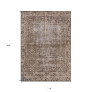HomeRoots 5' Brown Oriental Area Rug - Elegant, Washable Design for Indoor & Outdoor Living Spaces 10' X 14' 607529