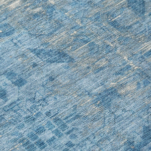 HomeRoots 5' Blue Oriental Washable Area Rug - Durable Indoor/Outdoor Charm for High-Traffic Spaces & Style 8' Round 607532