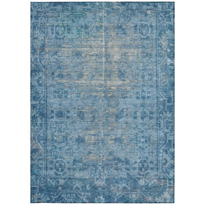 HomeRoots 5' Blue Oriental Washable Area Rug - Durable Indoor/Outdoor Charm for High-Traffic Spaces & Style 9' X 12' 607534