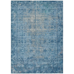 HomeRoots 5' Blue Oriental Washable Area Rug - Durable Indoor/Outdoor Charm for High-Traffic Spaces & Style 10' X 14' 607535