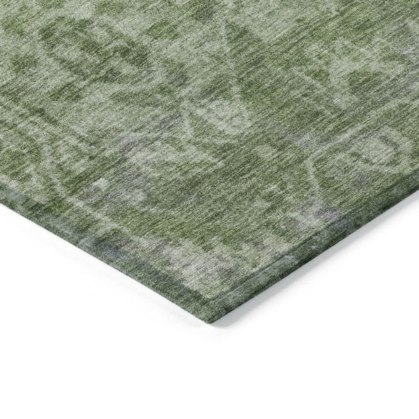 HomeRoots 5' Fern Green Oriental Area Rug - Elegant, Stain-Resistant Design for Indoor & Outdoor Spaces 10' X 14' 607541