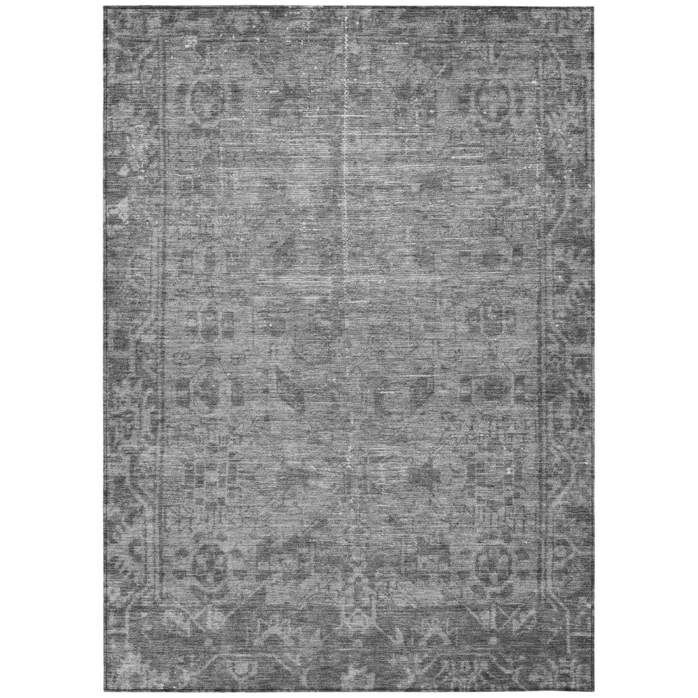 HomeRoots 5' Gray Oriental Area Rug - Washable, Durable for Indoor & Outdoor Use - Perfect for High-Traffic Spaces 10' X 14' 607547