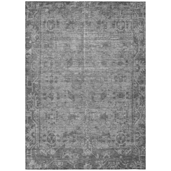 HomeRoots 5' Gray Oriental Area Rug - Washable, Durable for Indoor & Outdoor Use - Perfect for High-Traffic Spaces 10' X 14' 607547