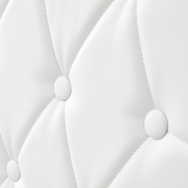 English Elm Table Modern 5-Piece Set: Round Clear Tempered Glass Table With Gold Legs & 4 White Pu Chairs W1151S03833-GIGA