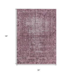 HomeRoots 5' Merlot Oriental Area Rug - Durable, Washable, Stylish Design for Indoor and Outdoor Spaces 5' X 8' 607549
