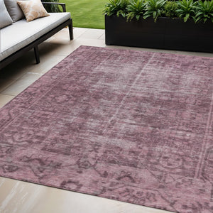 HomeRoots 5' Merlot Oriental Area Rug - Durable, Washable, Stylish Design for Indoor and Outdoor Spaces 5' X 8' 607549