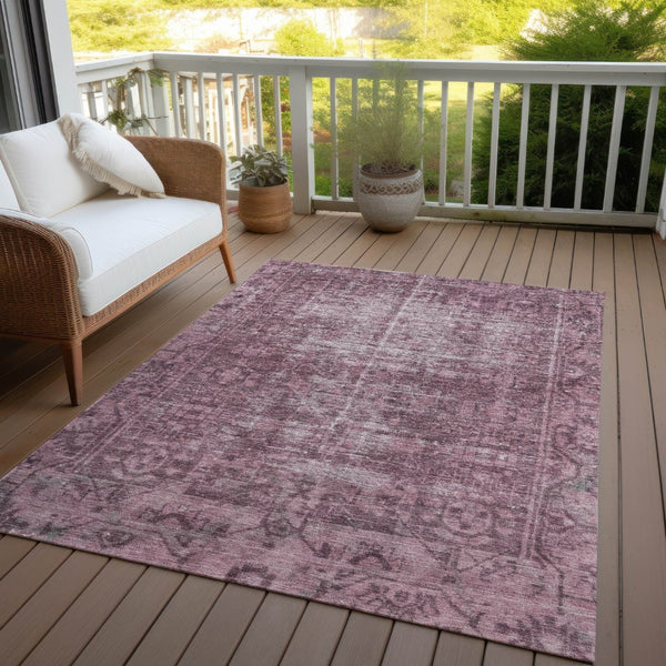 HomeRoots 5' Merlot Oriental Area Rug - Durable, Washable, Stylish Design for Indoor and Outdoor Spaces 5' X 8' 607549