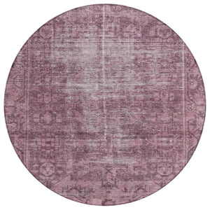 HomeRoots 5' Merlot Oriental Area Rug - Durable, Washable, Stylish Design for Indoor and Outdoor Spaces 8' Round 607550