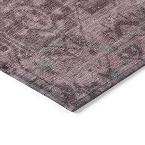 HomeRoots 5' Merlot Oriental Area Rug - Durable, Washable, Stylish Design for Indoor and Outdoor Spaces 8' Round 607550