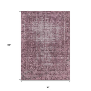 HomeRoots 5' Merlot Oriental Area Rug - Durable, Washable, Stylish Design for Indoor and Outdoor Spaces 8' X 10' 607551