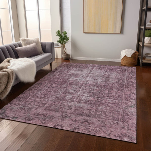 HomeRoots 5' Merlot Oriental Area Rug - Durable, Washable, Stylish Design for Indoor and Outdoor Spaces 8' X 10' 607551