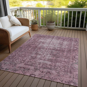 HomeRoots 5' Merlot Oriental Area Rug - Durable, Washable, Stylish Design for Indoor and Outdoor Spaces 9' X 12' 607552