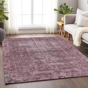 HomeRoots 5' Merlot Oriental Area Rug - Durable, Washable, Stylish Design for Indoor and Outdoor Spaces 9' X 12' 607552