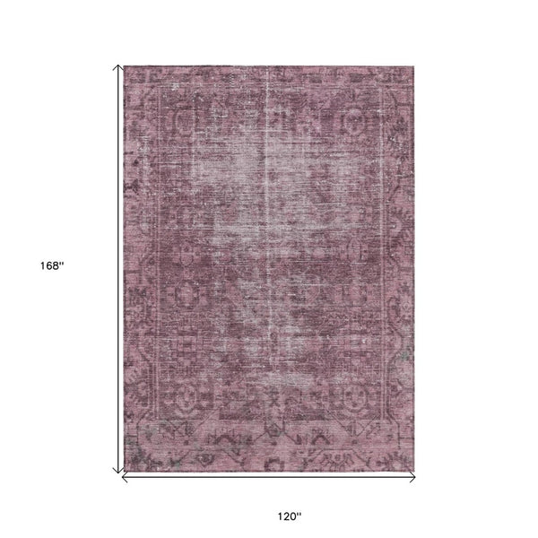 HomeRoots 5' Merlot Oriental Area Rug - Durable, Washable, Stylish Design for Indoor and Outdoor Spaces 10' X 14' 607553