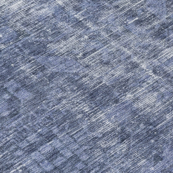 HomeRoots 5' Navy Blue Oriental Area Rug - Durable, Washable Design for Indoor & Outdoor Spaces, Stain-Resistant 8' Round 607562