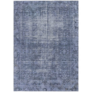 HomeRoots 5' Navy Blue Oriental Area Rug - Durable, Washable Design for Indoor & Outdoor Spaces, Stain-Resistant 8' X 10' 607563