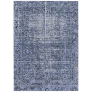 HomeRoots 5' Navy Blue Oriental Area Rug - Durable, Washable Design for Indoor & Outdoor Spaces, Stain-Resistant 8' X 10' 607563