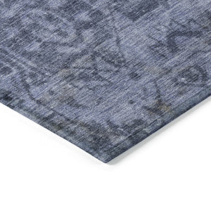 HomeRoots 5' Navy Blue Oriental Area Rug - Durable, Washable Design for Indoor & Outdoor Spaces, Stain-Resistant 8' X 10' 607563