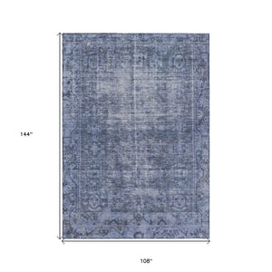 HomeRoots 5' Navy Blue Oriental Area Rug - Durable, Washable Design for Indoor & Outdoor Spaces, Stain-Resistant 9' X 12' 607564