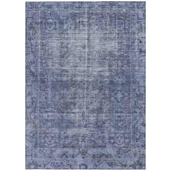 HomeRoots 5' Navy Blue Oriental Area Rug - Durable, Washable Design for Indoor & Outdoor Spaces, Stain-Resistant 10' X 14' 607565
