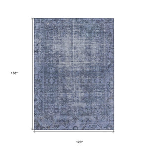 HomeRoots 5' Navy Blue Oriental Area Rug - Durable, Washable Design for Indoor & Outdoor Spaces, Stain-Resistant 10' X 14' 607565
