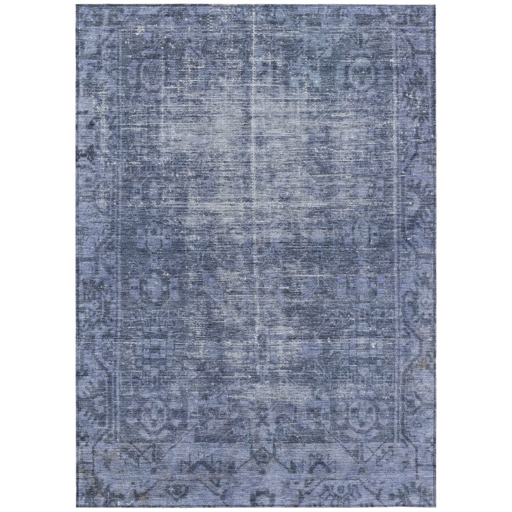 HomeRoots 5' Navy Blue Oriental Area Rug - Durable, Washable Design for Indoor & Outdoor Spaces, Stain-Resistant 10' X 14' 607565