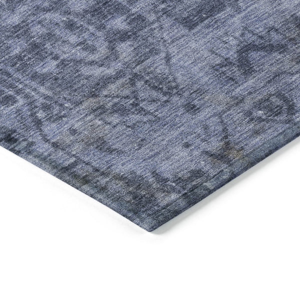 HomeRoots 5' Navy Blue Oriental Area Rug - Durable, Washable Design for Indoor & Outdoor Spaces, Stain-Resistant 10' X 14' 607565