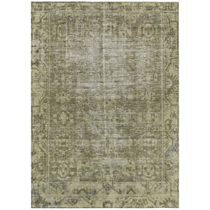 HomeRoots 5' Olive Green Oriental Area Rug – Durable, Washable & Stylish for Indoor/Outdoor Spaces 5' X 8' 607567