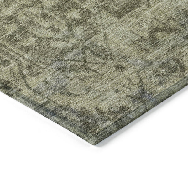 HomeRoots 5' Olive Green Oriental Area Rug – Durable, Washable & Stylish for Indoor/Outdoor Spaces 5' X 8' 607567