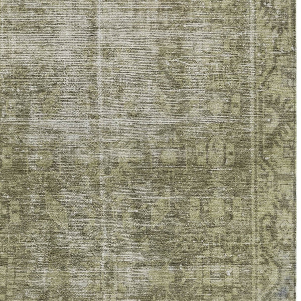 HomeRoots 5' Olive Green Oriental Area Rug – Durable, Washable & Stylish for Indoor/Outdoor Spaces 5' X 8' 607567