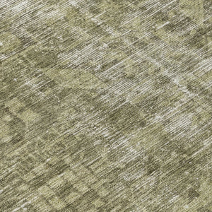 HomeRoots 5' Olive Green Oriental Area Rug – Durable, Washable & Stylish for Indoor/Outdoor Spaces 8' Round 607568