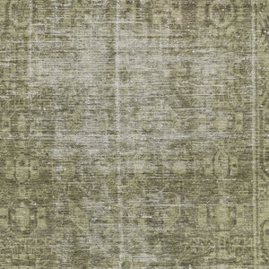 HomeRoots 5' Olive Green Oriental Area Rug – Durable, Washable & Stylish for Indoor/Outdoor Spaces 10' X 14' 607571