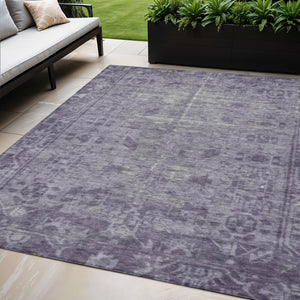 HomeRoots 5' Timeless Purple Oriental Indoor Outdoor Area Rug - Durable, Stylish, and Machine Washable Design 5' X 8' 607573