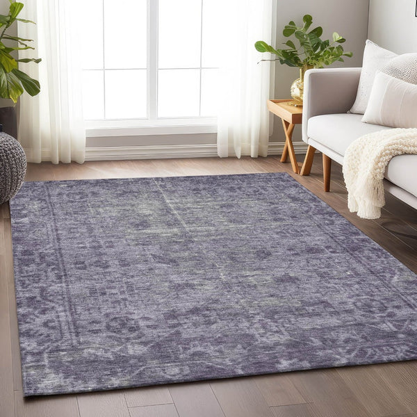 HomeRoots 5' Timeless Purple Oriental Indoor Outdoor Area Rug - Durable, Stylish, and Machine Washable Design 5' X 8' 607573