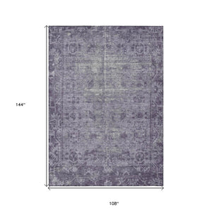 HomeRoots 5' Timeless Purple Oriental Indoor Outdoor Area Rug - Durable, Stylish, and Machine Washable Design 9' X 12' 607576