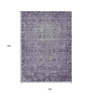HomeRoots 5' Timeless Purple Oriental Indoor Outdoor Area Rug - Durable, Stylish, and Machine Washable Design 10' X 14' 607577