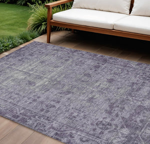 HomeRoots 5' Timeless Purple Oriental Indoor Outdoor Area Rug - Durable, Stylish, and Machine Washable Design 10' X 14' 607577
