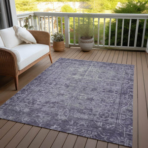 HomeRoots 5' Timeless Purple Oriental Indoor Outdoor Area Rug - Durable, Stylish, and Machine Washable Design 10' X 14' 607577