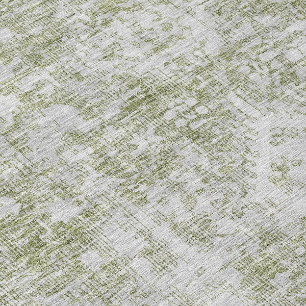 HomeRoots 5' Artichoke Green Oriental Area Rug - Stylish, Washable, Durable for Indoor & Outdoor Spaces 8' Round 607586