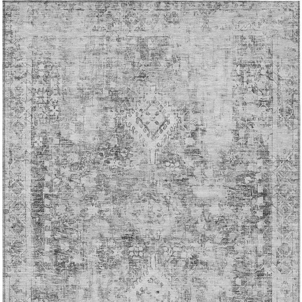 HomeRoots 5' Charcoal Oriental Area Rug - Durable, Washable Indoor & Outdoor Rug for High-Traffic Spaces 5' X 8' 607591