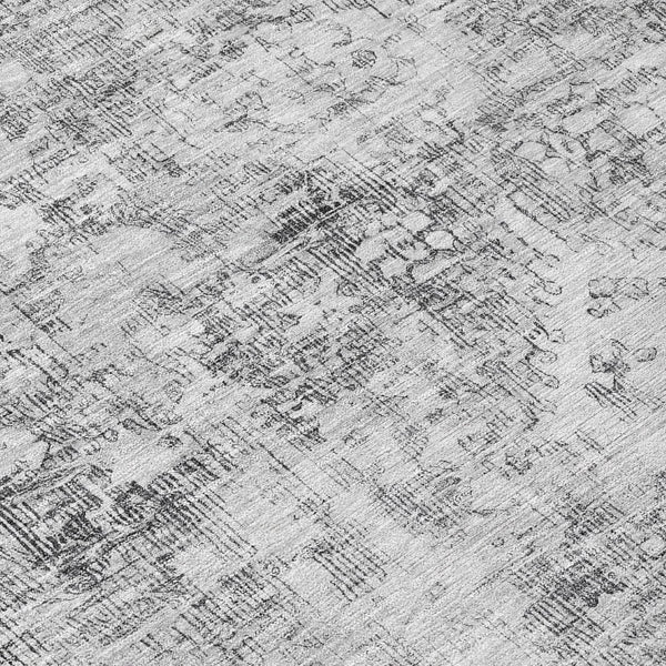 HomeRoots 5' Charcoal Oriental Area Rug - Durable, Washable Indoor & Outdoor Rug for High-Traffic Spaces 8' Round 607592