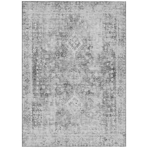 HomeRoots 5' Charcoal Oriental Area Rug - Durable, Washable Indoor & Outdoor Rug for High-Traffic Spaces 9' X 12' 607594