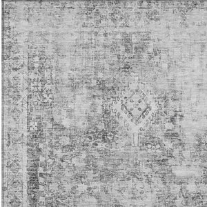 HomeRoots 5' Charcoal Oriental Area Rug - Durable, Washable Indoor & Outdoor Rug for High-Traffic Spaces 9' X 12' 607594