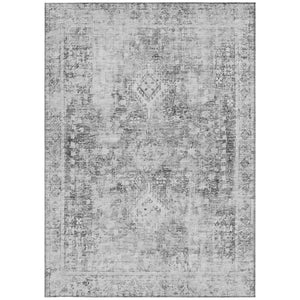 HomeRoots 5' Charcoal Oriental Area Rug - Durable, Washable Indoor & Outdoor Rug for High-Traffic Spaces 10' X 14' 607595